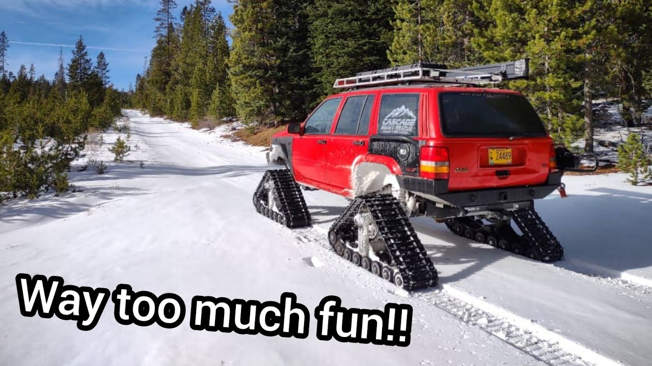 V8 Jeep on snow tracks!