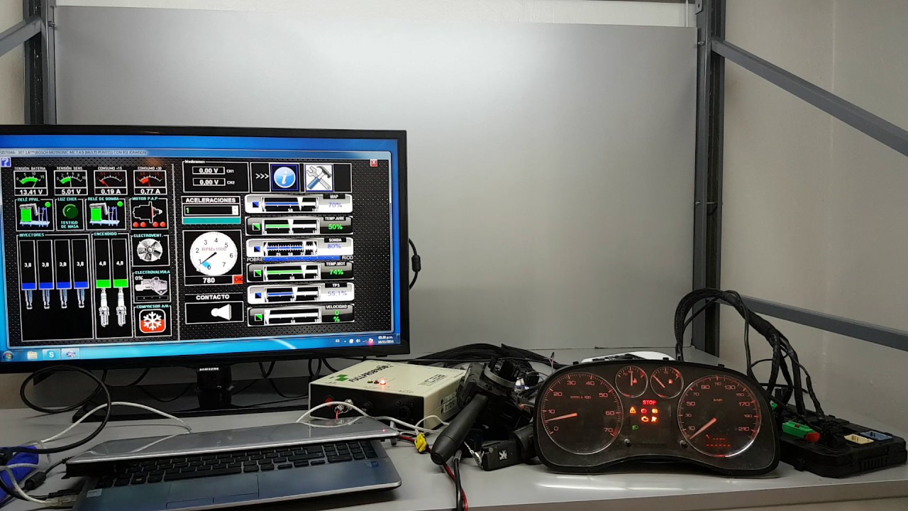 Prueba con Fullprob de Sistema Multiplexado de Peugeot 307 con BSI Johnson