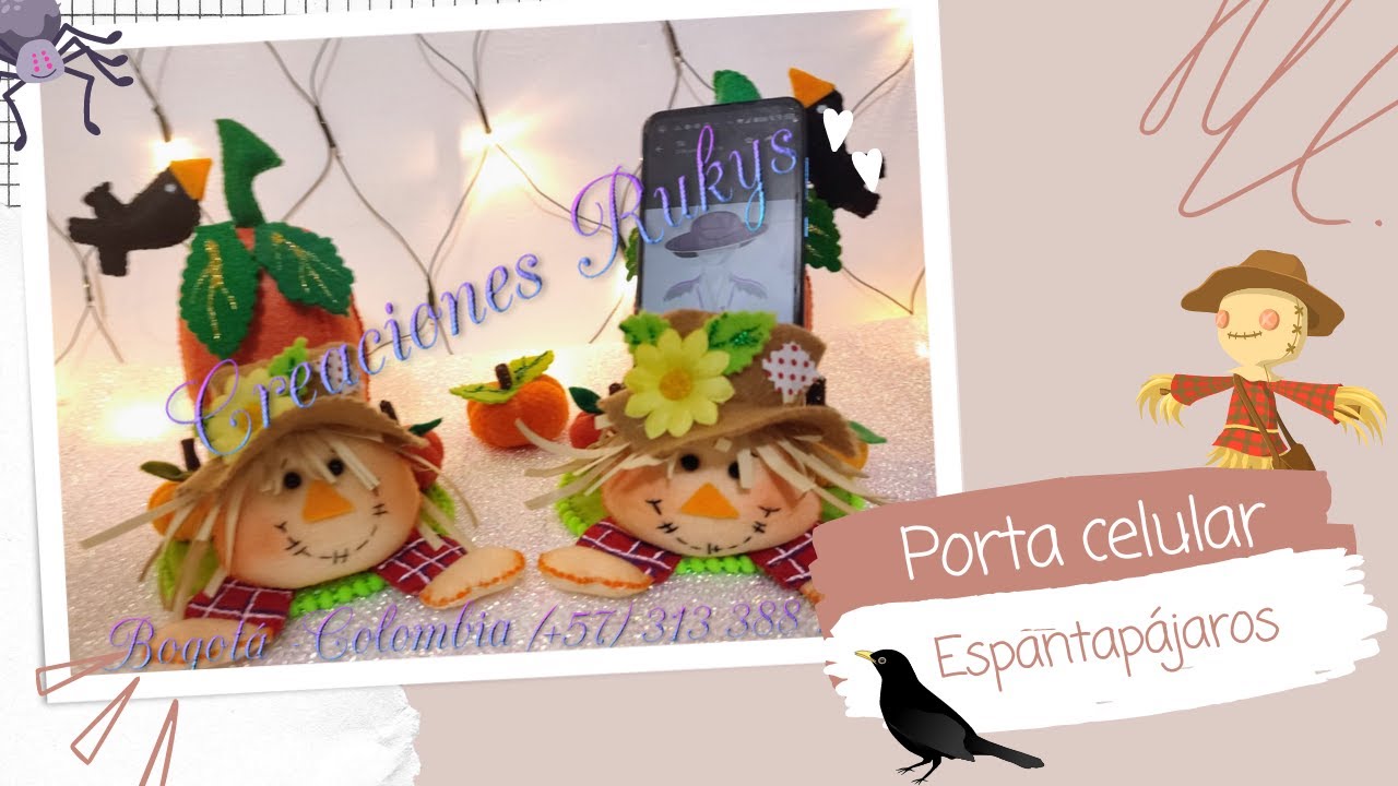 Paso a Paso Porta Celular Espantapájaros - Moldes GRATIS
