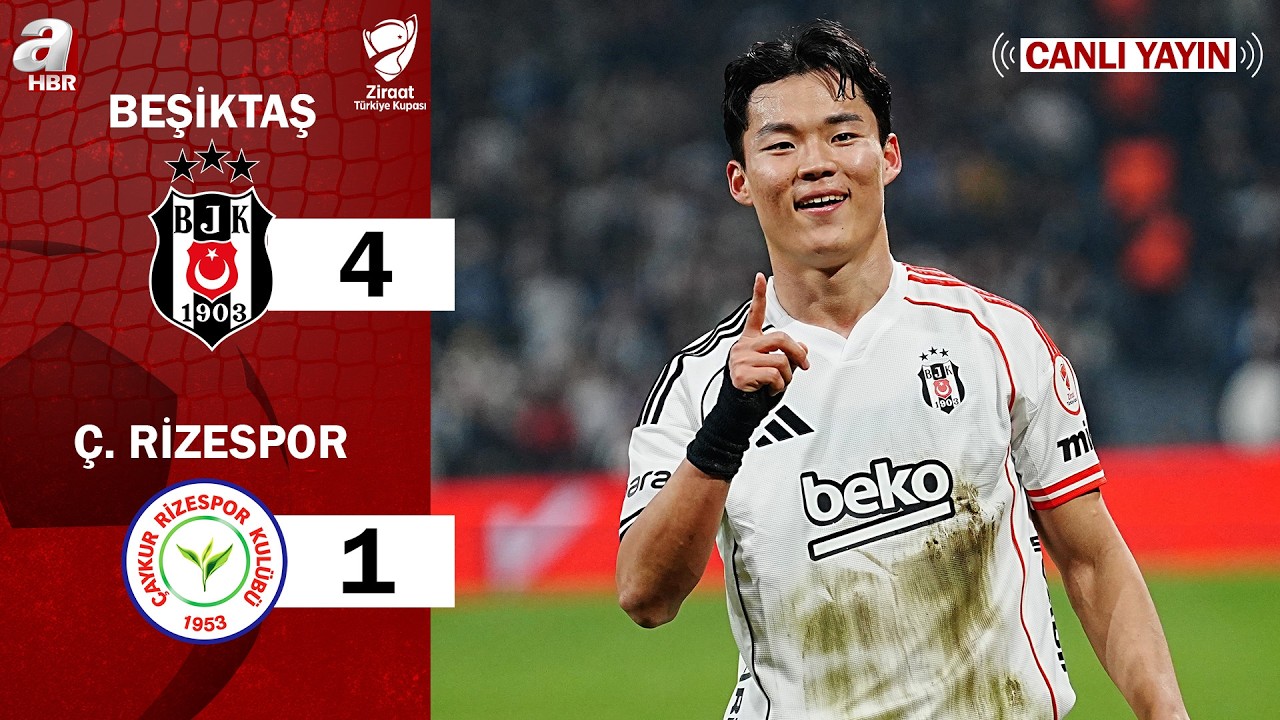 Beşiktaş 1 - 0 Çaykur Rizespor I Ziraat Türkiye Kupası 🔴 #Canlı Yayın ᴴᴰ | A Haber