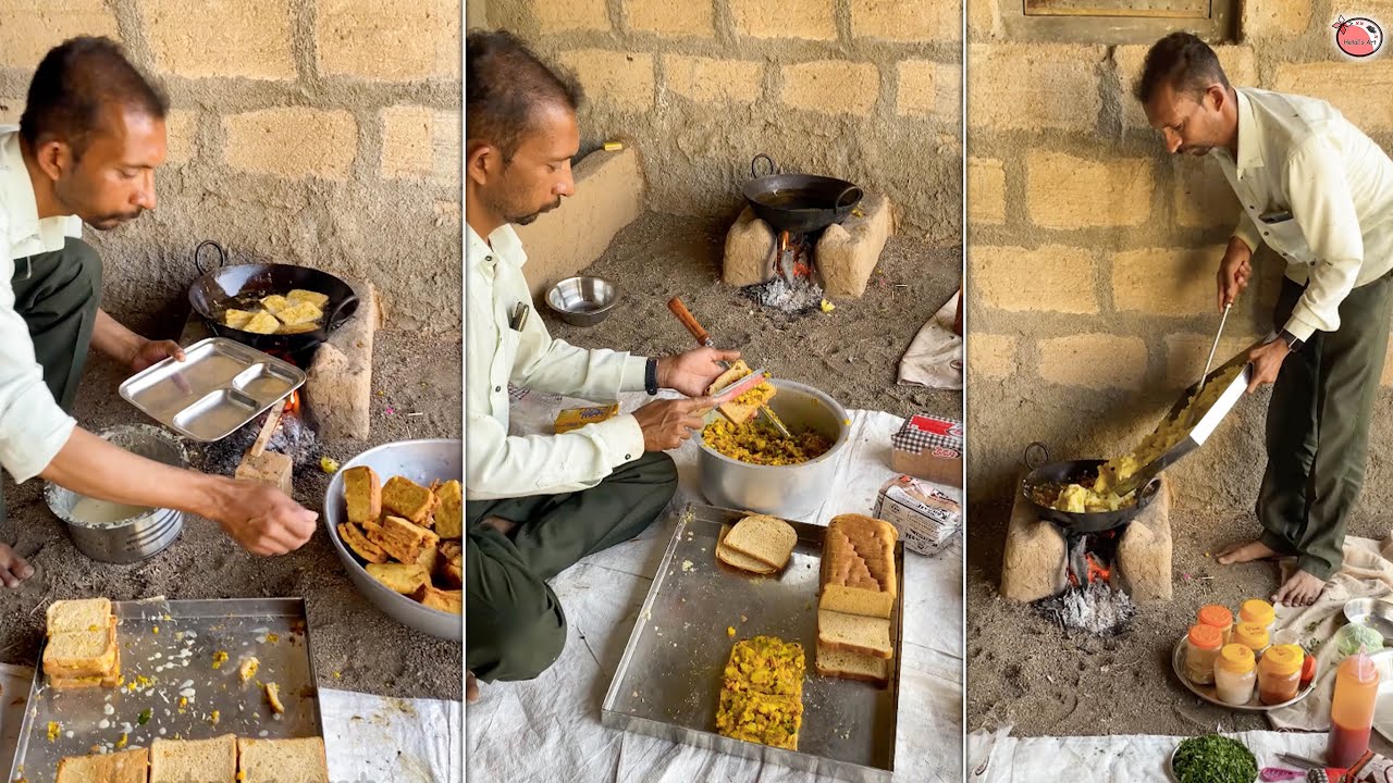 Bread Pakoda Recipe || Village Style Bread Pakoda Recipe || Aloo Bread Pakora || Recipe