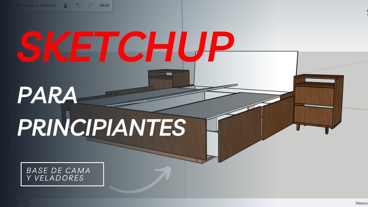 Tutorial de SketchUp - Como diseñar una base de CAMA CON CAJONES y veladores