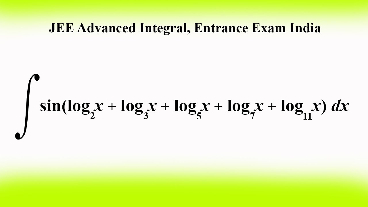 JEE Advanced Indefinite integral