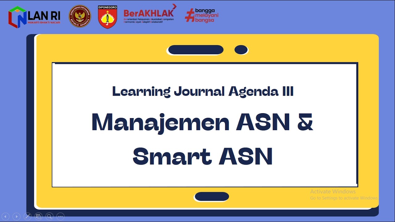 VIDEO LEARNING JOURNAL (Manajemen ASN & Smart ASN)