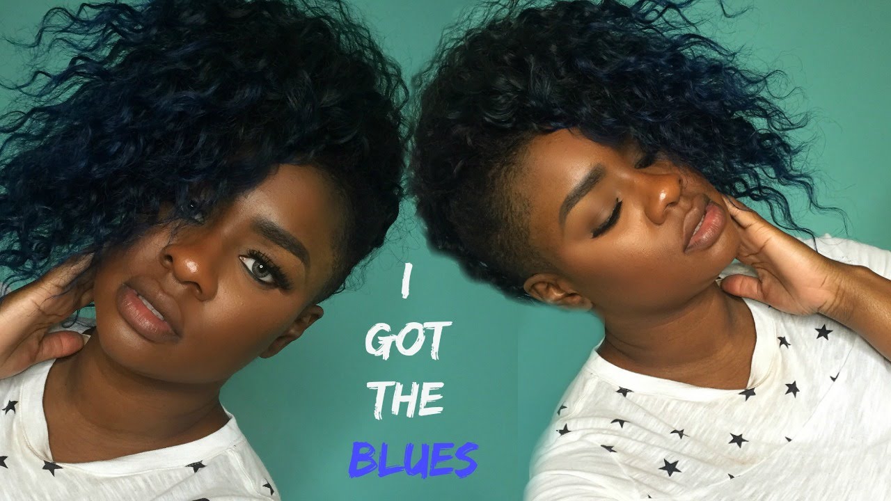 SHORT HAIR SHAVED SIDES WITH BLUE HAIR