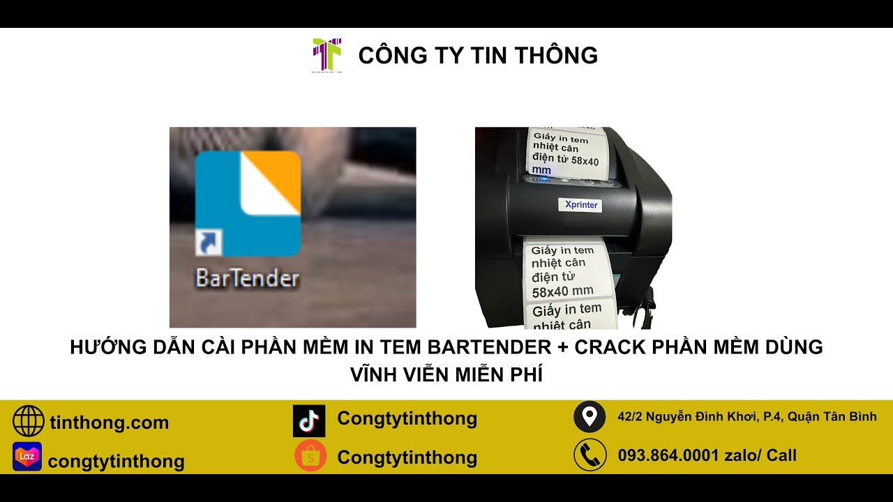 HƯỚNG DẪN CÀI PHẦN MỀM IN TEM BARTENDER + CRACK