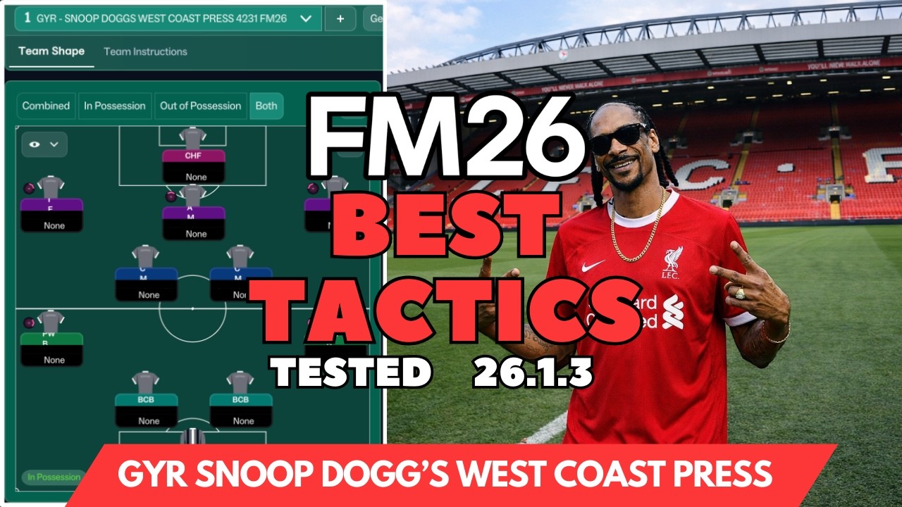 Лучшие тактики FM26, протестированные GYR Snoop Dogg's West Coast Press (v26.1.3)