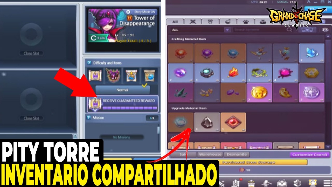 VAZOU!!!Pity da Torre da Extinçao,Inventario Compartilhado,mestre e evento l Grand Chase Classic