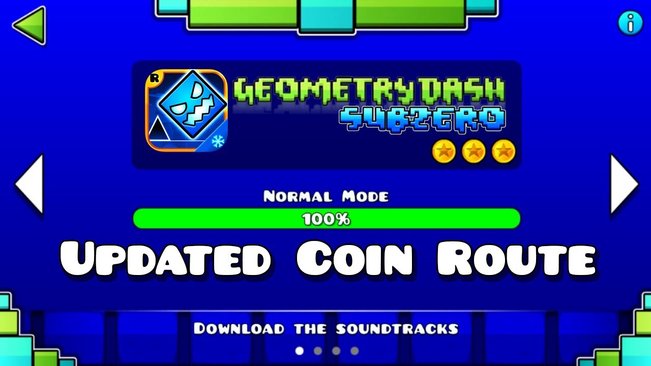 Geometry Dash SubZero (ALL LEVELS 1-3 + ALL COINS) | Updated Coin Route