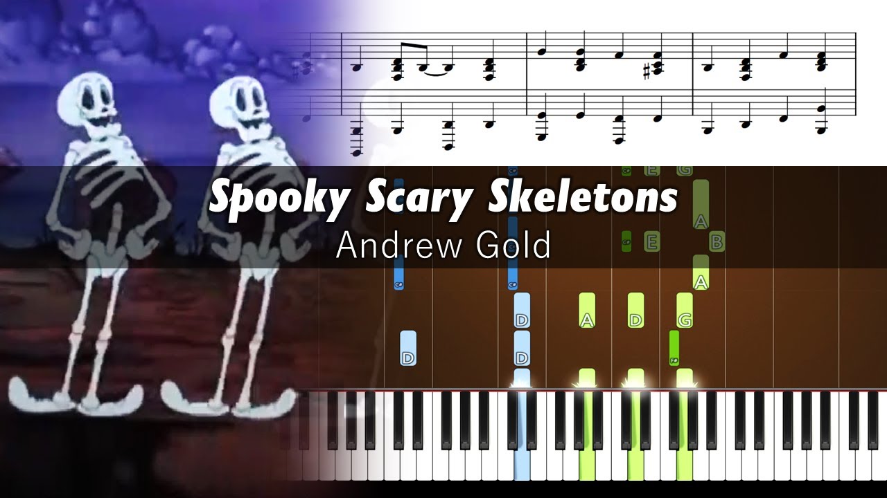 Spooky Scary Skeletons - Piano Tutorial + SHEETS