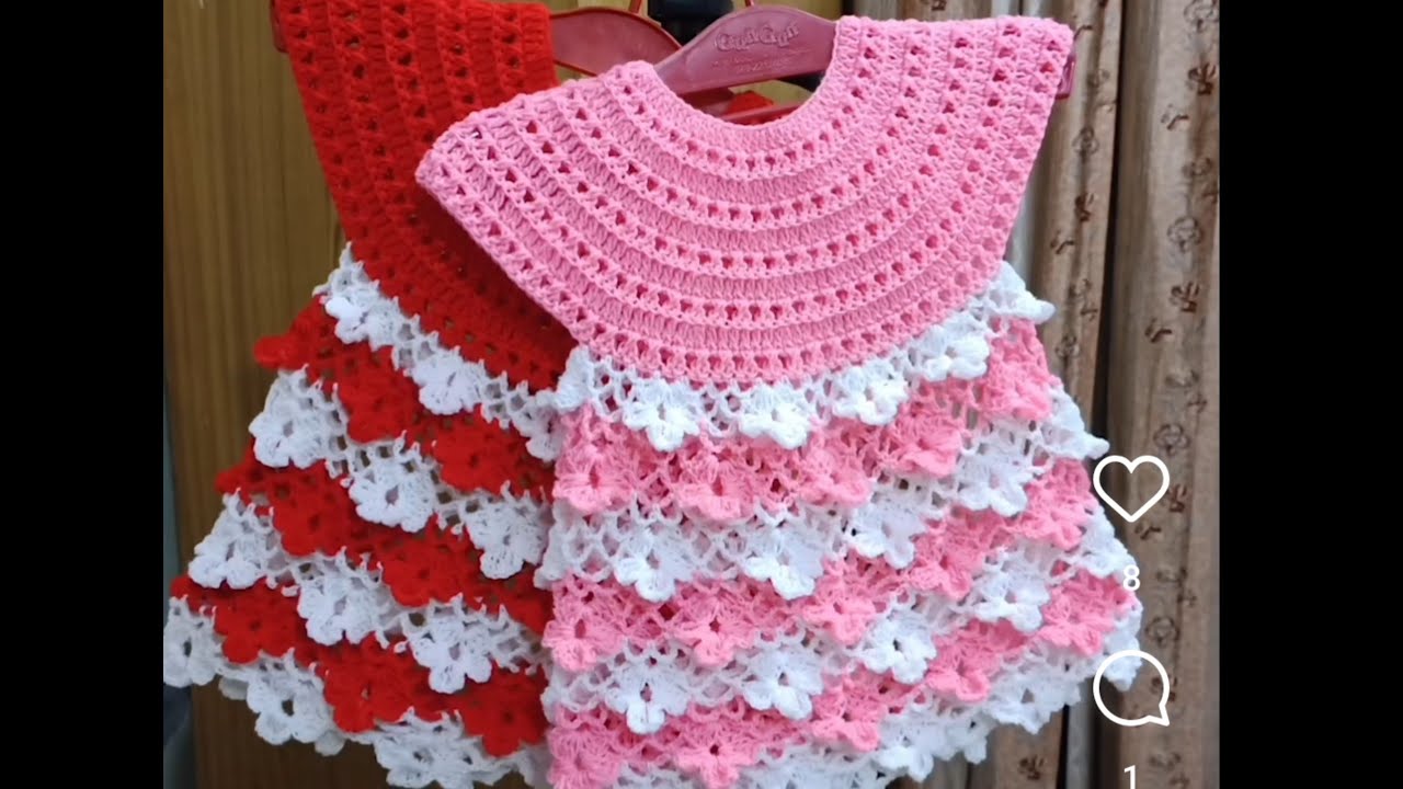 लाखों में एक बेबी ड्रेस डिज़ाइन /crosia baby dress design/crochet baby dress tutotial