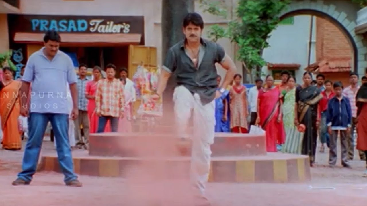 Nagarjuna Fighting With Rowdies For Sunil || Mass Movie