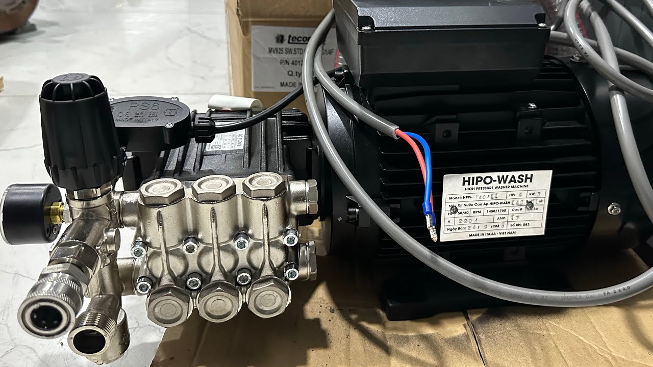 Combo Máy Rửa Xe Hipo Wash 1 Pha 140 Bar 11 Lít 3kw 4hp - 0909460760