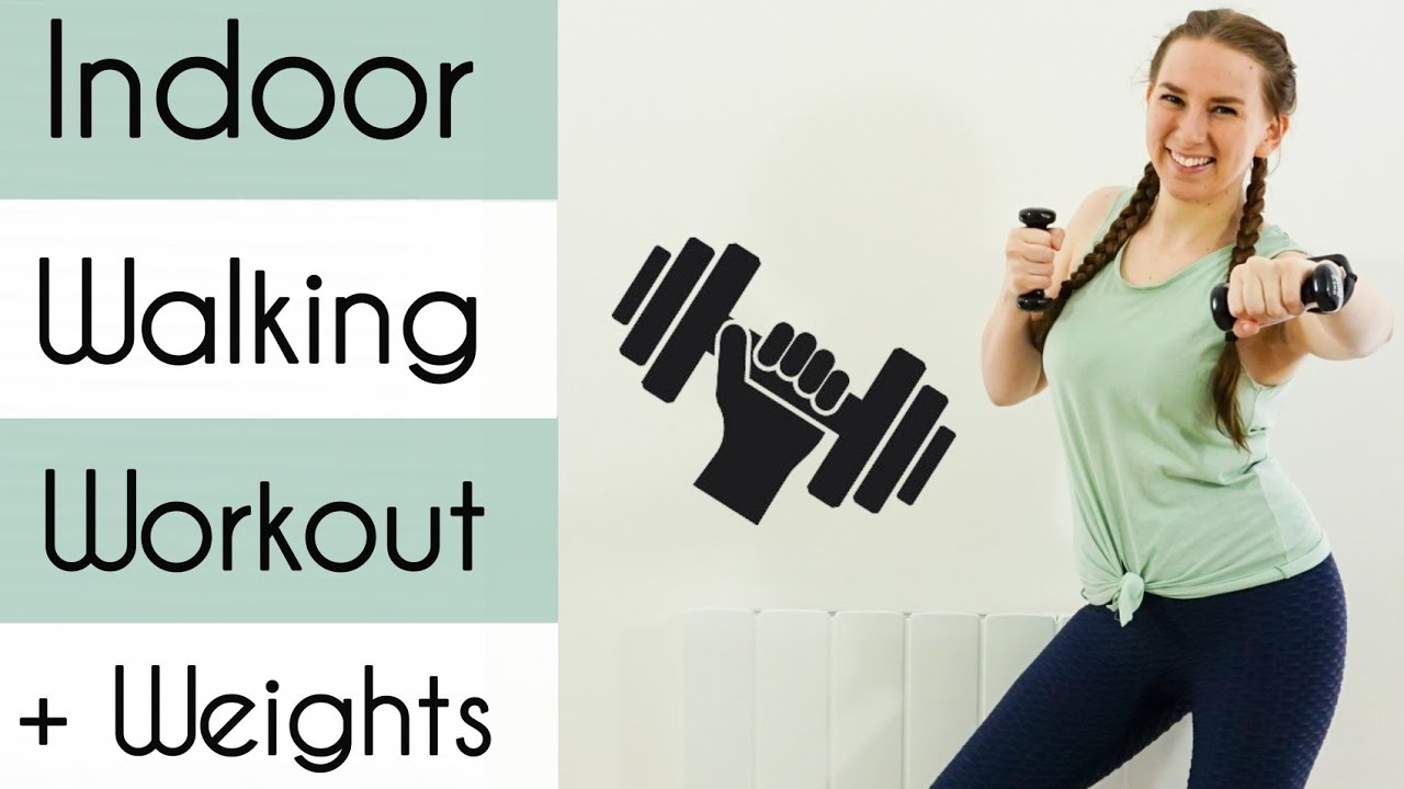 INDOOR WALKING WEIGHTLOSS WORKOUT + WEIGHTS || Beginner Friendly / Knee Friendly
