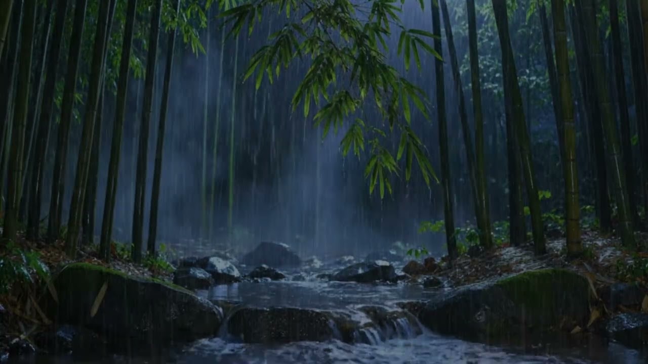 Peaceful Piano & Rain Sounds | Bamboo Forest Rain for Deep Sleep & Relaxation