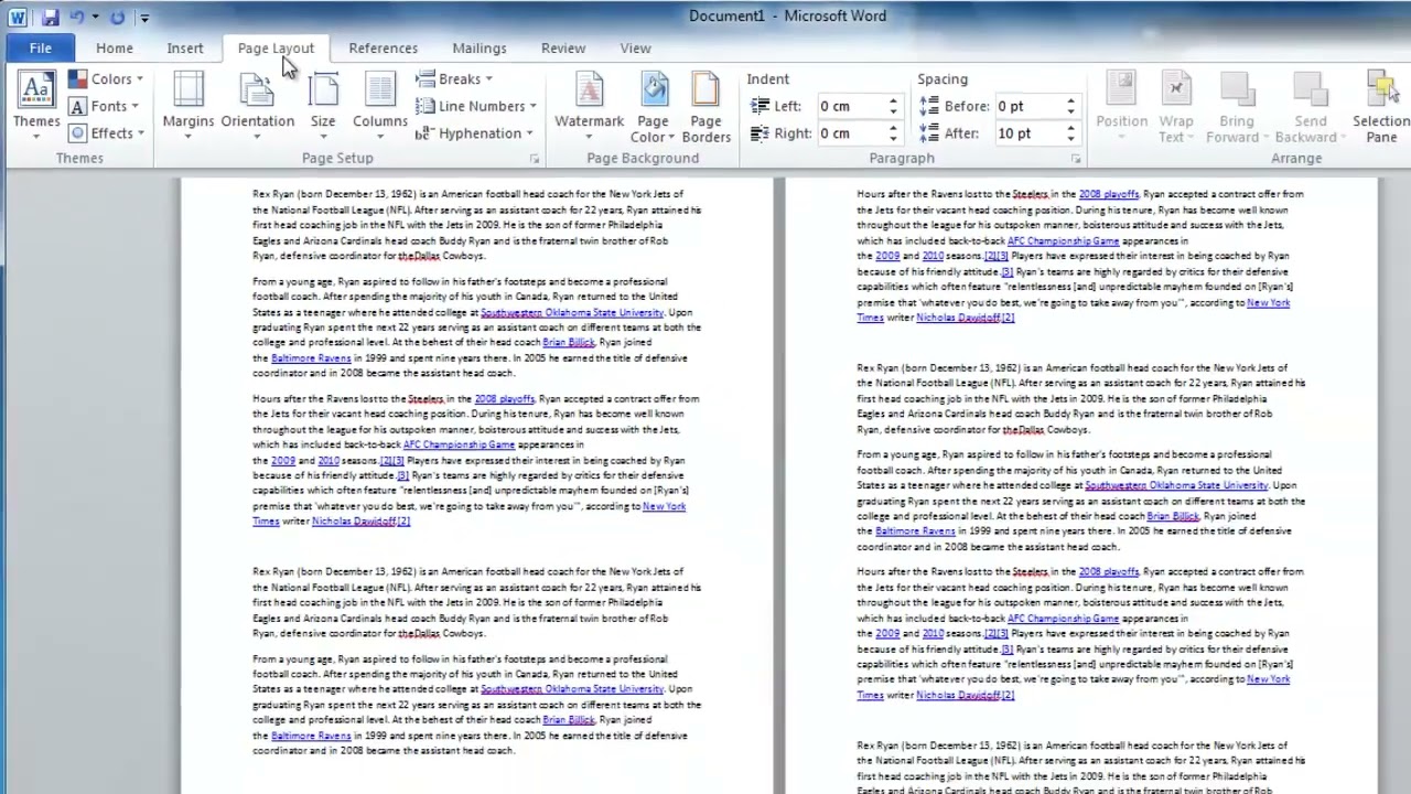 Change Page Layout in Word