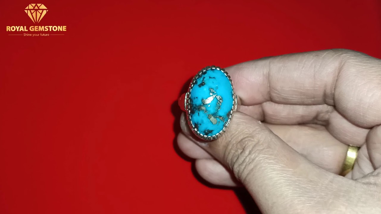 Feroza Stone Ring | Irani Feroza Silver Ring | Turquoise Stone