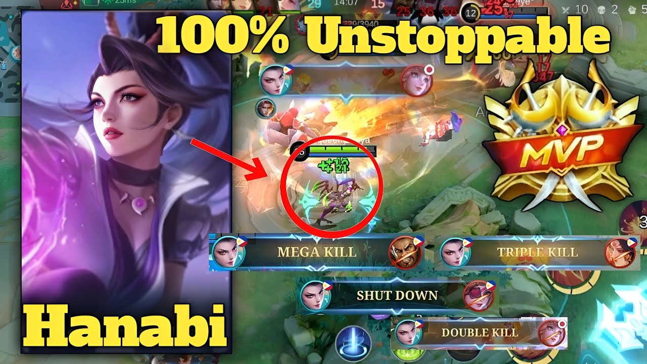 14 Kills + 3 Triple Kills & MVP : Hanabi Resplendent Ires Skin Broken All Enemies | Solo Rank Game