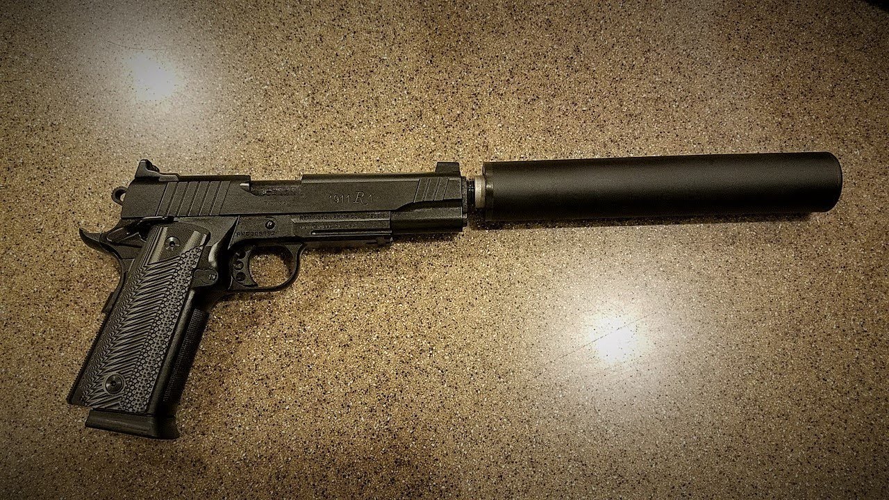 Remington R1 Tactical Threaded shooting outdoors