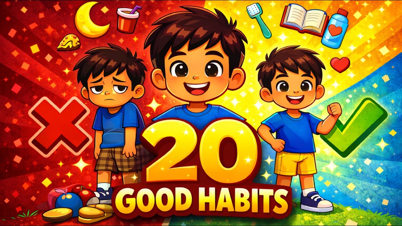 20 Good Habits for Kids | Good Habits vs Bad Habits | Personal Hygiene & Good Manners for Children