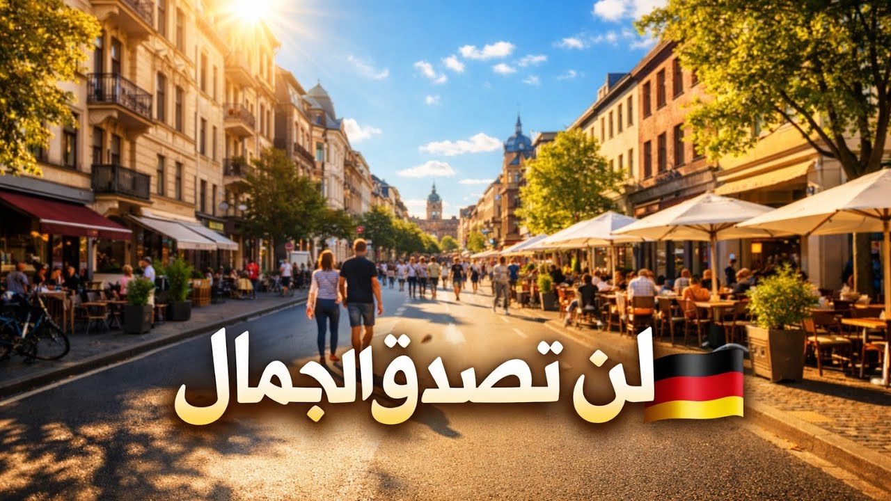 Germany Walking Tour 4K /Sunny Street Walk in a German City