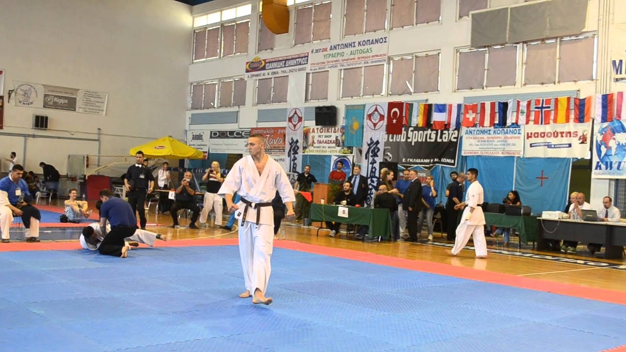 Mistrzostwa Europy Karate Kyokushin 2014 Volos Greece 2 walka (KO)