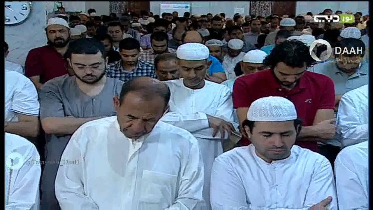 تلاوة رائعة للشيخ جاسم الاميري صلاة التراويح مع الدعاء ليلة 15رمضان 1436 -جامع الراشدية بدبي