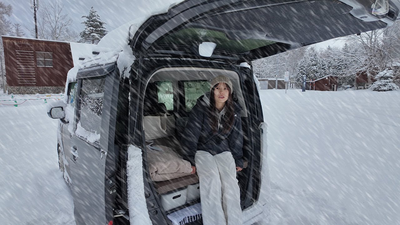 【冬の北海道】マイナス11℃、吹雪直撃。軽自動車での車中泊の現実。
