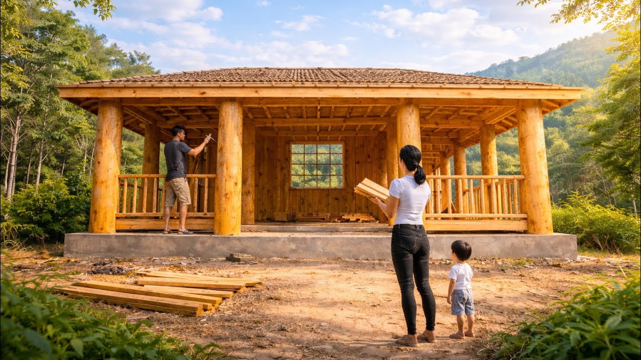The young couple and their child have completed their dream tiny house to welcome the new year.