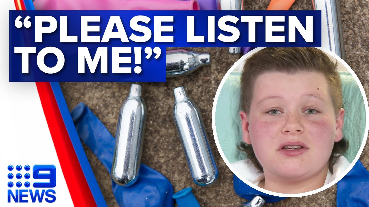 Perth teen's warning after overdosing on party drug ‘nangs’ | 9 News Australia