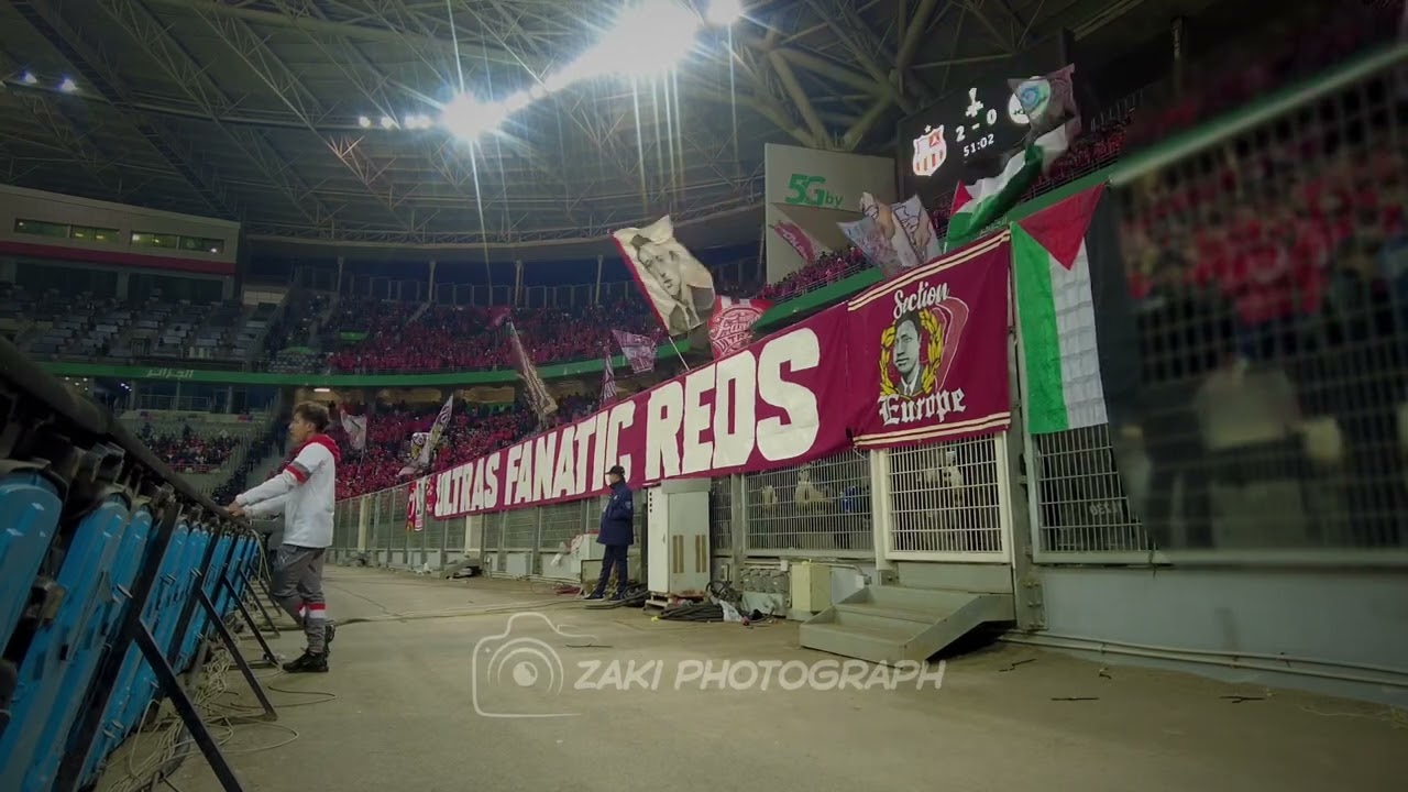 أجواء مميزة صنعتها أولتراس فاناتيك رادس Ultras Fanatic Reds المشجعة لفريق شباب بلوزداد 