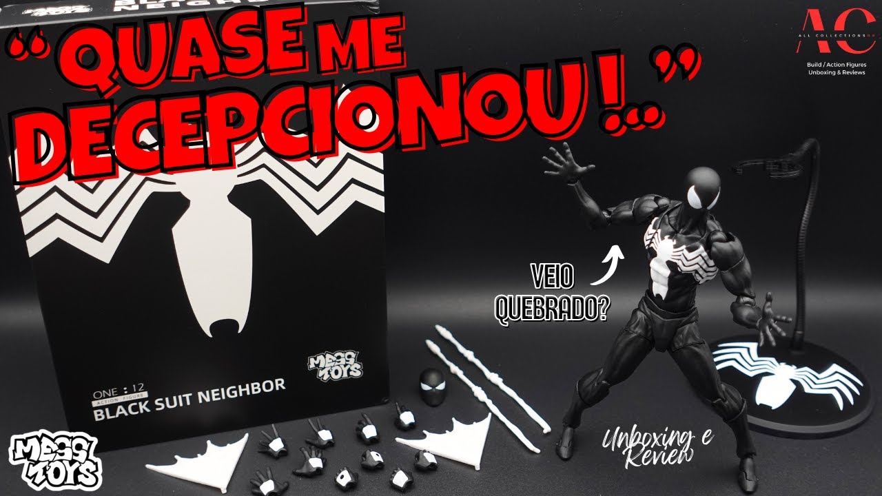 [VALE A PENA?!] SPIDER-MAN Black Suit MESS TOYS Unboxing e Review BR