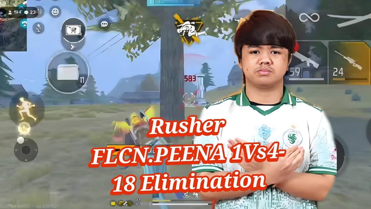 Rusher FLCN.PEENA 1Vs4- 18 Elimination |Kĩ năng nhà vô địch sea ra sao #flcn#ffwssea2025#freefire 