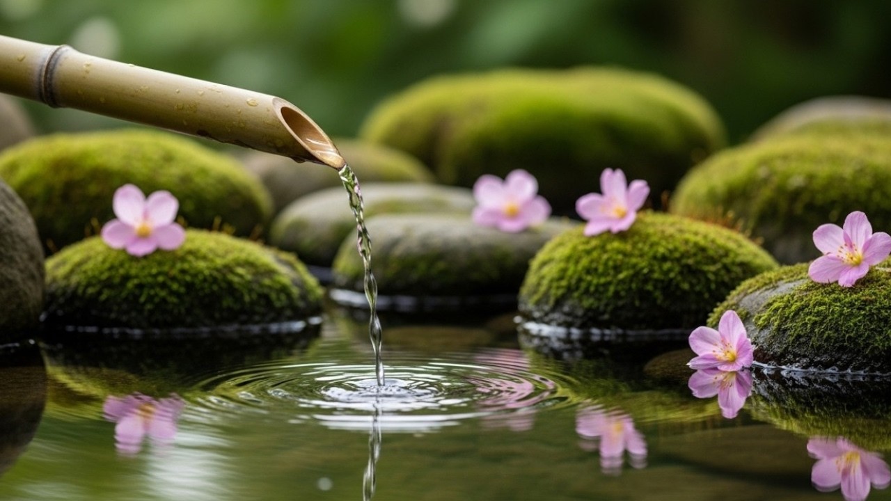 Heal Your Mind & Body | Soothing Water Sounds from Bamboo Fountain (Stress Relief)