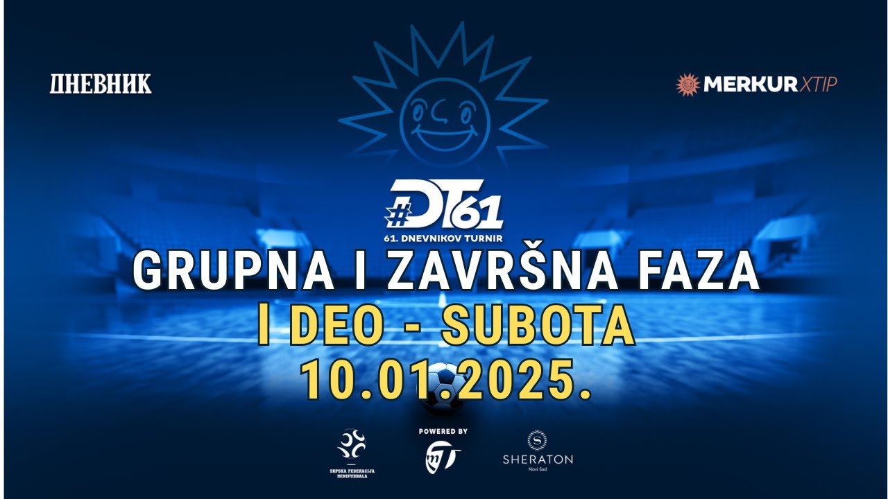 61. DNEVNIKOV TURNIR (Subota, 10.01.2026.) Prvi deo