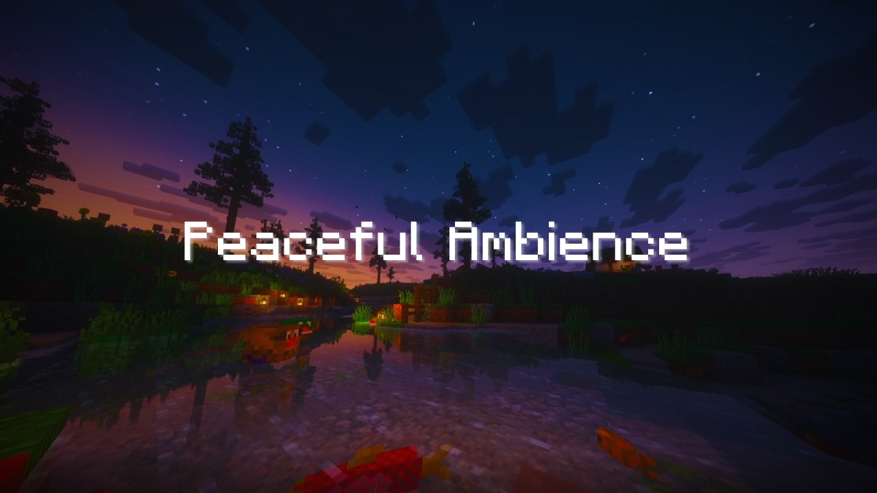 Minecraft Ambience – Lake, Flower Field & Rainy Night 🌧 | Relax & Unwind (1 Hour)