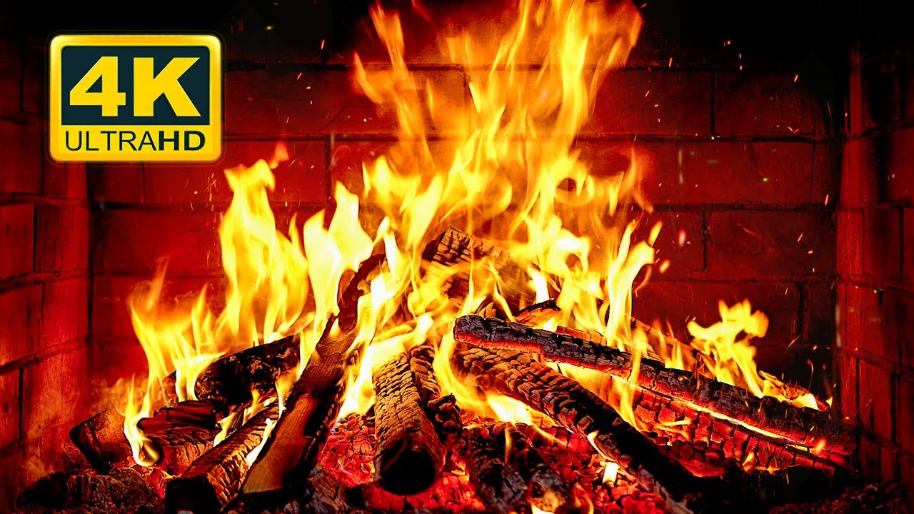 🔥 Cozy Fireplace 4K (12 HOURS). Fireplace with Crackling Fire Sounds. Crackling Fireplace 4K