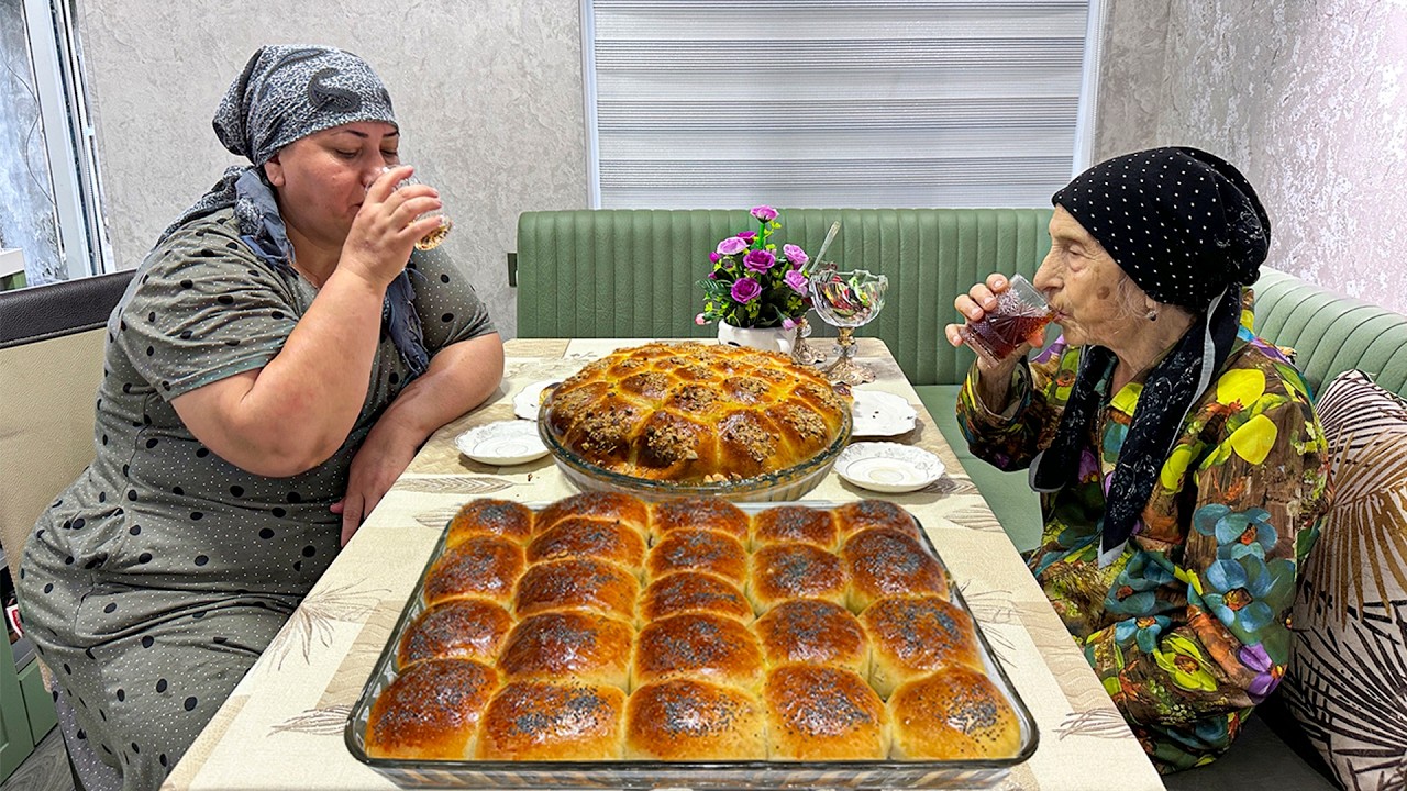 Делаем пышные и мягкие булочки с джемом | Бабушкина кухня