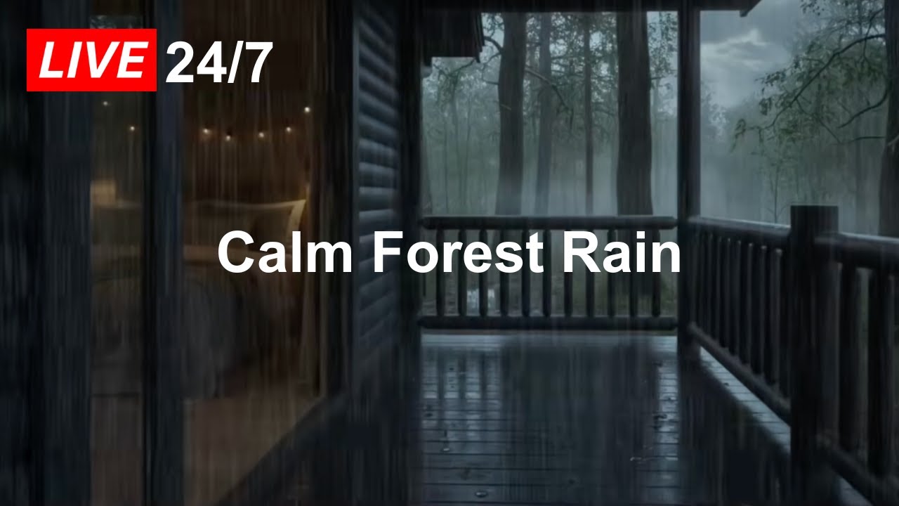Calm Forest Rain Surrounding a Cozy Cabin 🌧🌲 | Sleep Peacefully