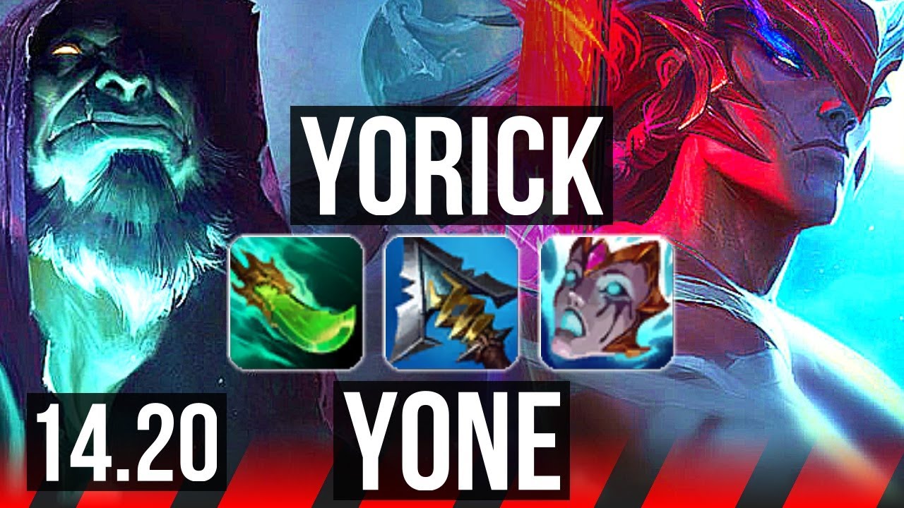 YORICK vs YONE (TOP) | 9/0/3, 6 solo kills, Legendary, 700+ games | EUW Master | 14.20