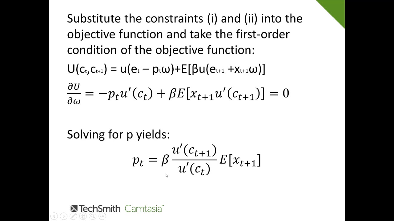 Basic Asset Pricing Model Derivation