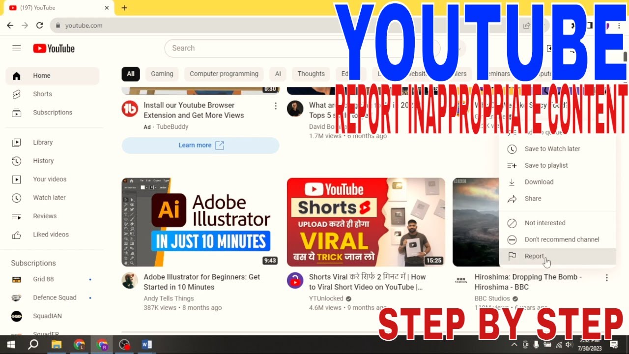 ✅  How To Report Inappropriate Content On YouTube 🔴