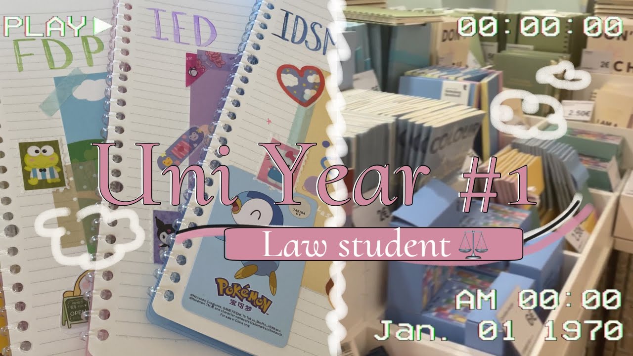 🤍🩷Uni Year #1 - Stationery 🎀📒