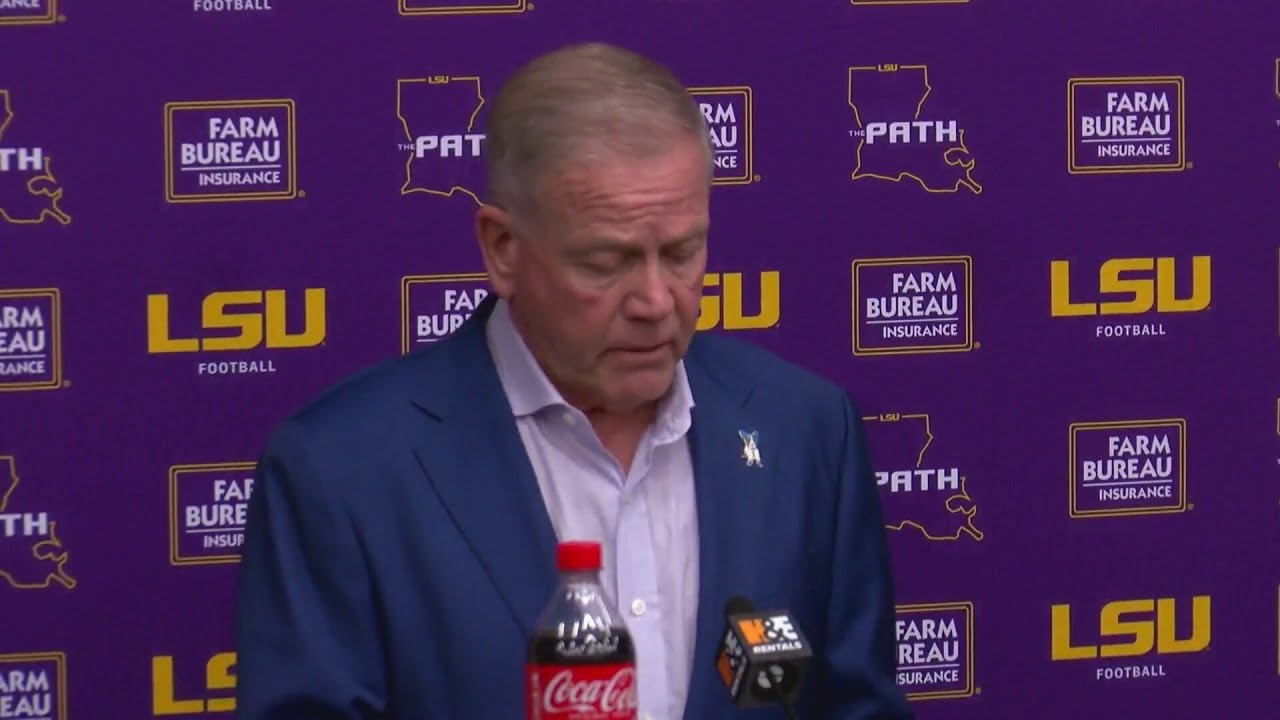 LSU football head coach Brian Kelly talks about Greg Brooks Jr.