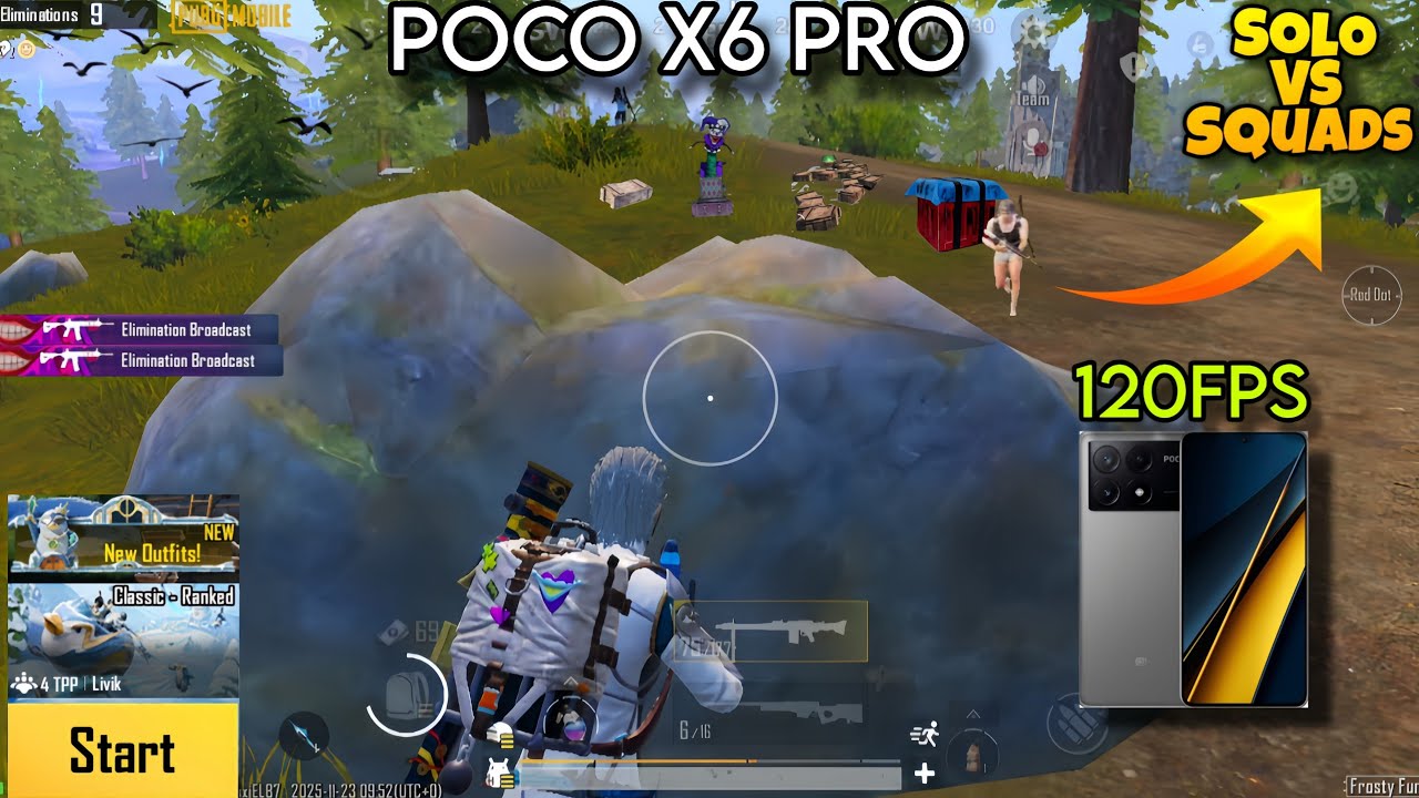 SOLO SQUAD Highlights ⚡丨Best Game play new update 😍4.1.0 丨POCO X6 pro 120FPS 
