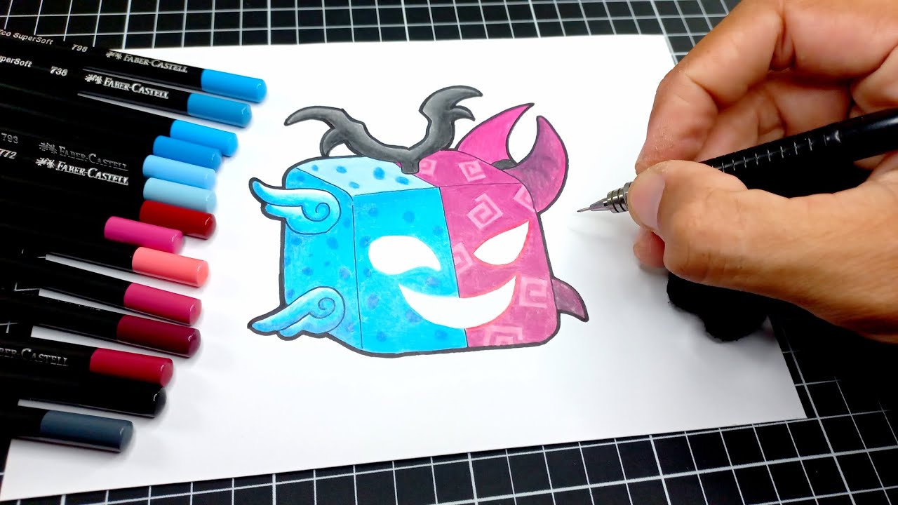 como DESENHAR a FRUTA ESPIRITO de BLOX FRUITS - HOW TO DRAW SPIRIT BLOX FRUITS