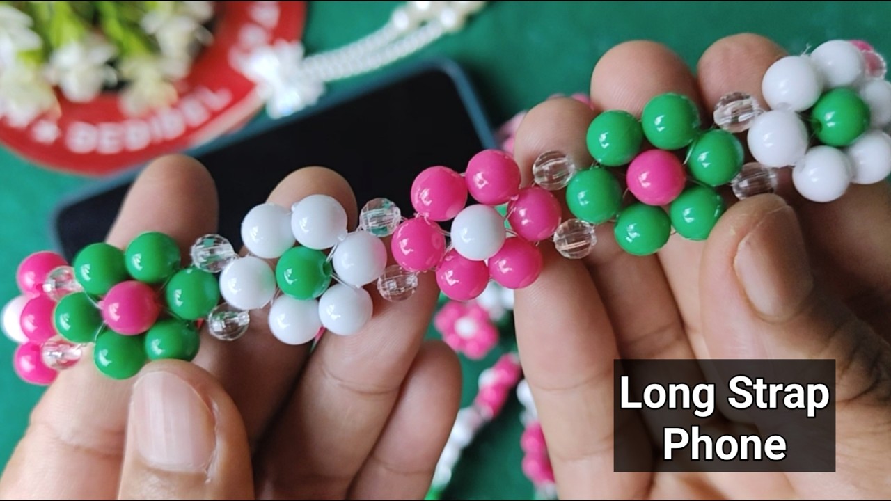 DiY Phone Strap Panjang Bunga Daisy Manik Manik| DIY Long Strap Phone Beads #diy #craft #handmade