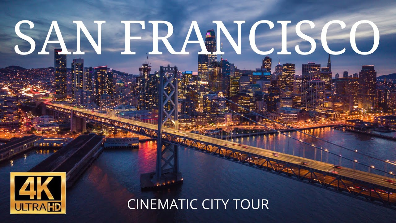 SAN FRANCISCO 4K Cinematic City Tour | Flying Over San Francisco | Golden Gate Bridge