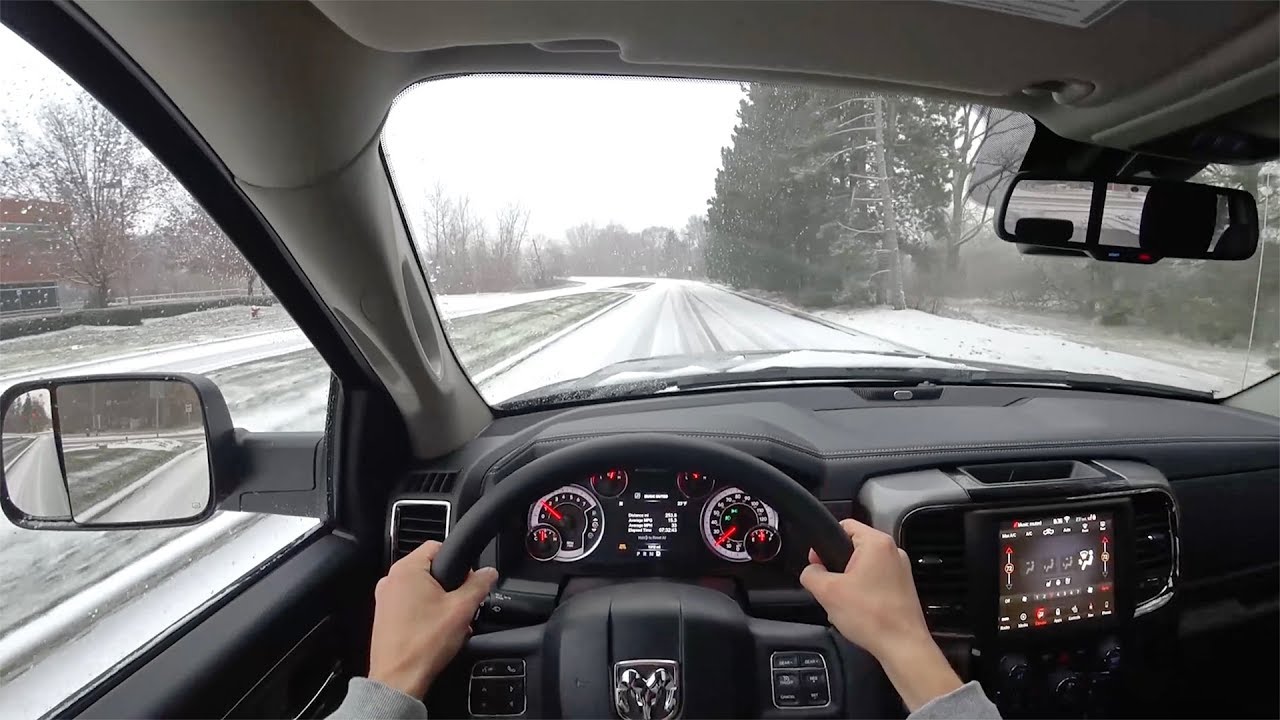 2018 Ram 1500 Sport Crew Cab 4x4 - POV Winter Driving Impressions (Binaural Audio)