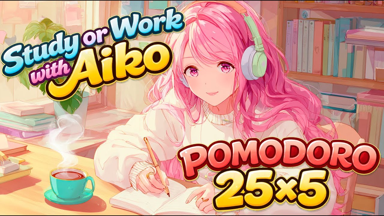 Study Pomodoro 25x5 – Relaxing Japanese Instrumental Music with Piano & Ambient Sounds